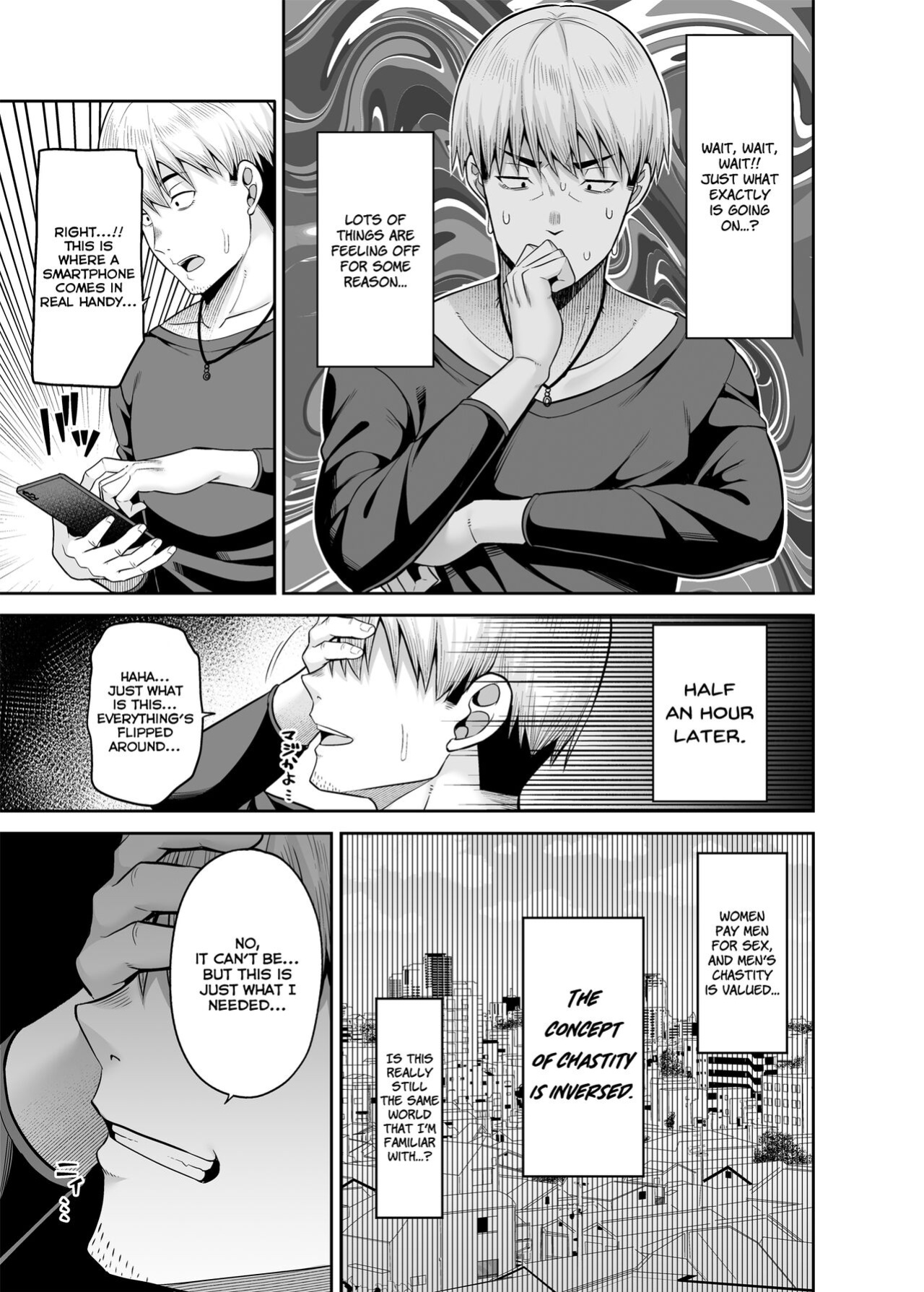 [Fujiya (Nectar)] Gyakuten Enkou ~Ore ga Kawareru Sekai~ | Reversed Compensated Dating ~A World Where I Get Bought~